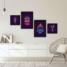 Wallity Cuadro Decorativo 4 Piezas Multicolor